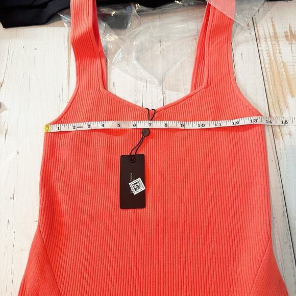Rag & Bone Asher Ribbed Stretch Tank Size Large Coral Casual - Picture 8 of 9